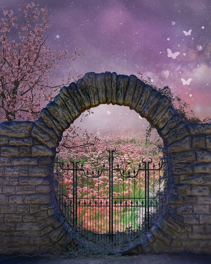 Fondo del giardino di fantasia illustrazione vettoriale Fondo del giardino di fantasia illustrazione vettoriale