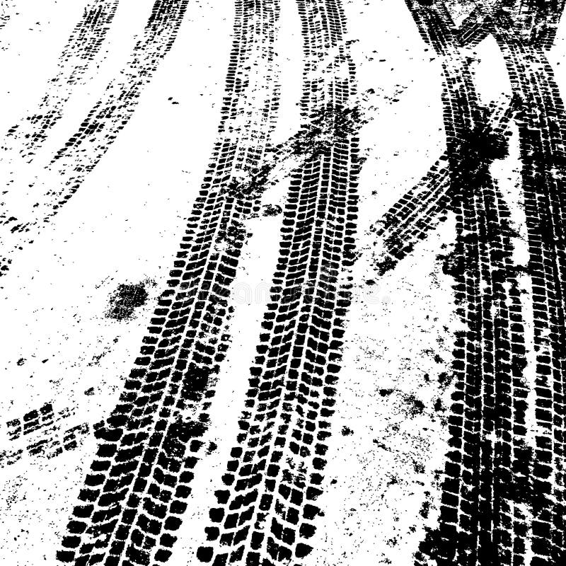 Fondo del Grunge con la pista negra del neumático Vector ilustración del vector