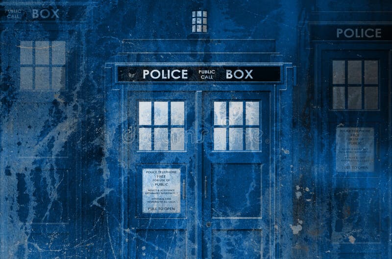 Fondo del grunge de Tardis ilustración del vector Fondo del grunge de Tardis ilustración del vector