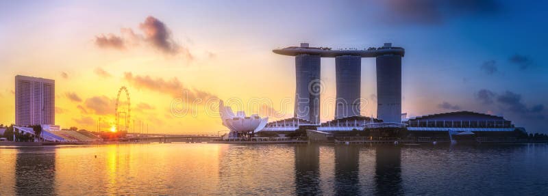 Fondo del horizonte de Singapur imagenes de archivo Fondo del horizonte de Singapur imagenes de archivo
