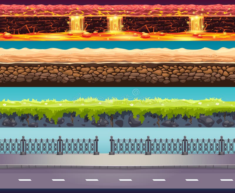 Fondo del juego del vector de 4 Tileable ilustración del vector