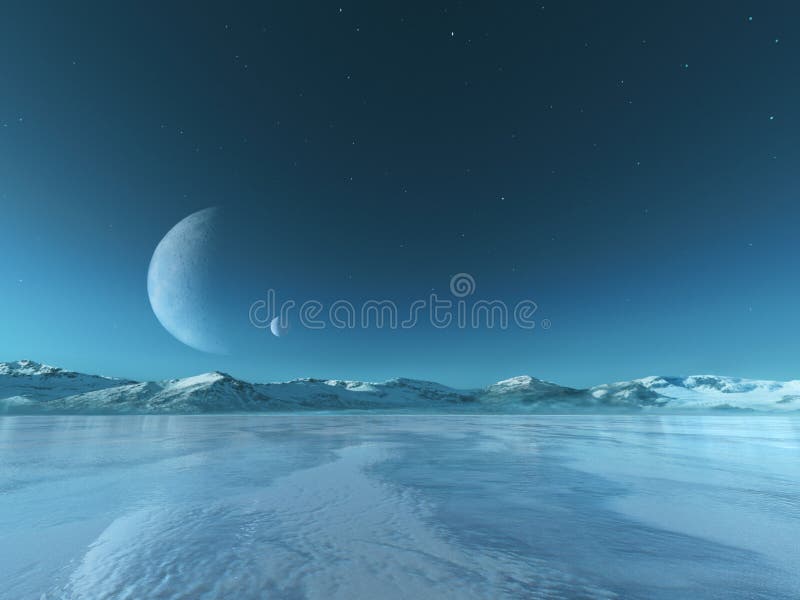 Fondo del lago congelato pianeta straniero, inverno fotografia stock Fondo del lago congelato pianeta straniero, inverno fotografia stock