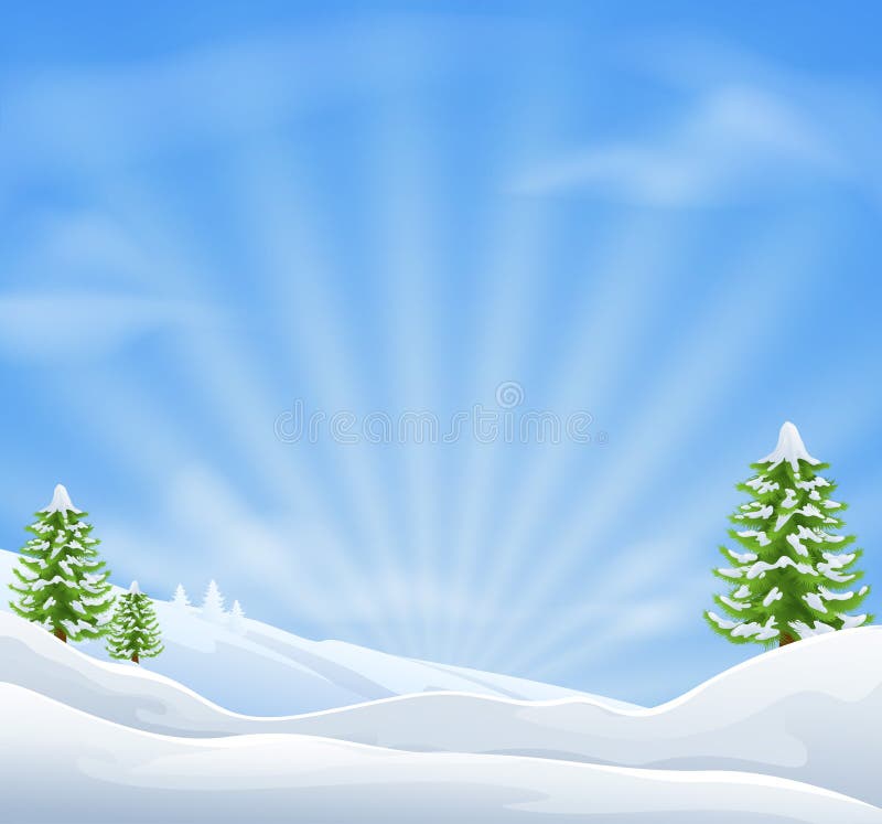 Fondo del paisaje de la nieve de la Navidad stock de ilustración Fondo del paisaje de la nieve de la Navidad stock de ilustración