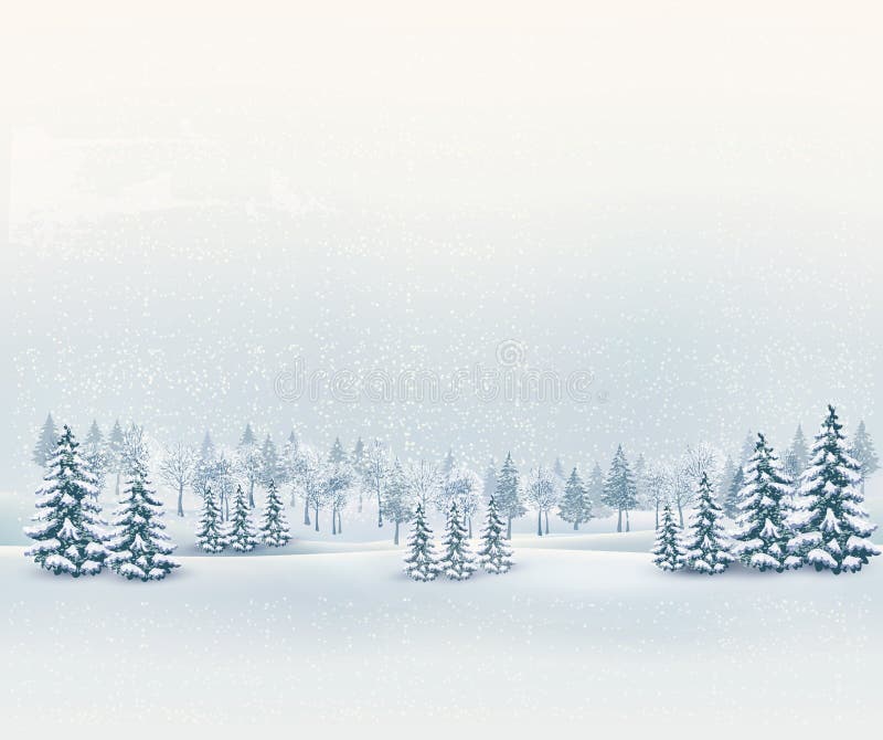 Fondo del paisaje del invierno de la Navidad