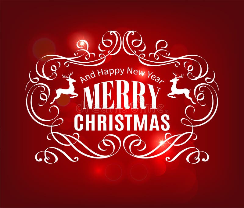 Fondo del rojo de la tipografía de la Navidad y del Año Nuevo stock de ilustración Fondo del rojo de la tipografía de la Navidad y del Año Nuevo stock de ilustración