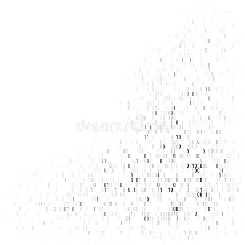 Fondo del vector del código binario con números uno y cero Inteligencia artificial Datos grandes Sistema elegante Codificación o libre illustration