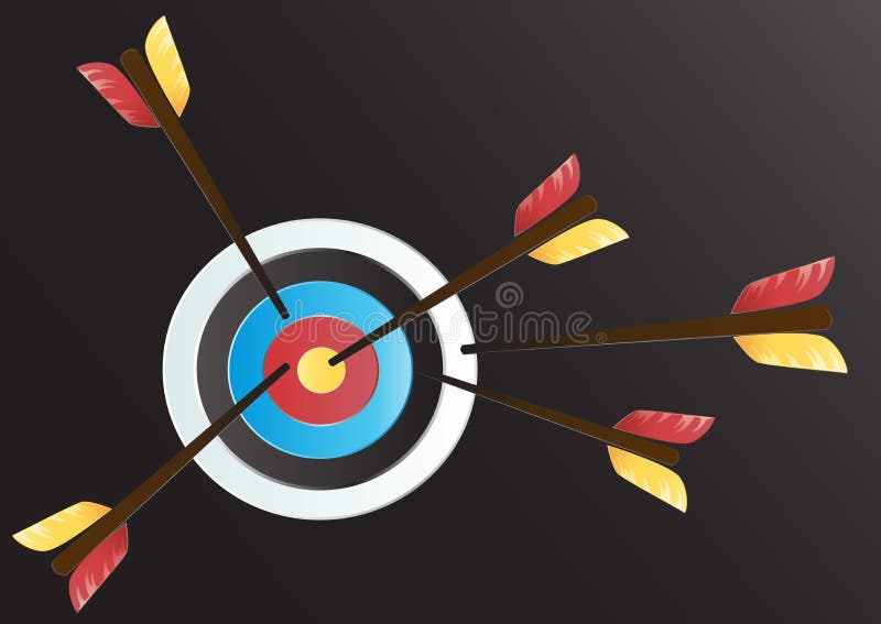 Fondo del vector del arte del tiro al arco de la blanco ilustración del vector Fondo del vector del arte del tiro al arco de la blanco ilustración del vector
