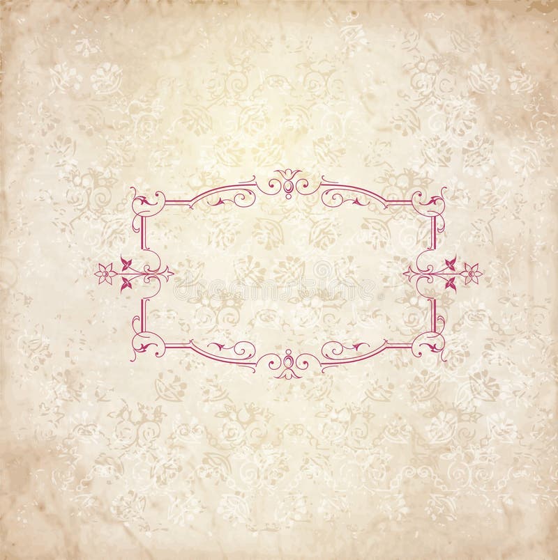 Fondo del vintage con el viejo espacio floral del marco para su texto libre illustration Fondo del vintage con el viejo espacio floral del marco para su texto libre illustration