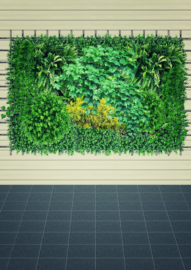 Fondo dell'interno del giardino verticale illustrazione vettoriale