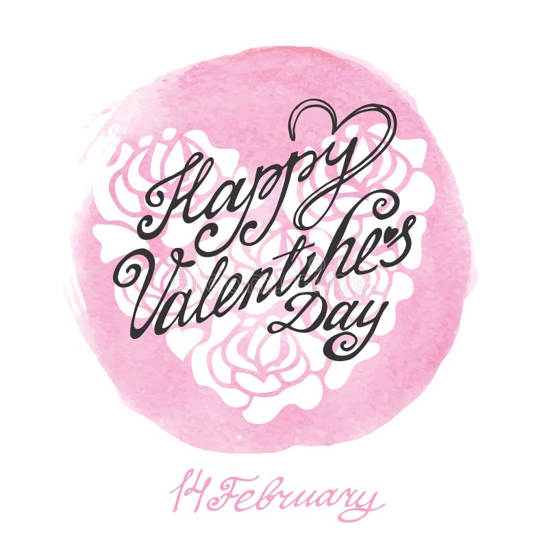 Fondo dell'iscrizione di giorno di biglietti di S. Valentino watercolor royalty illustrazione gratis Fondo dell'iscrizione di giorno di biglietti di S. Valentino watercolor royalty illustrazione gratis
