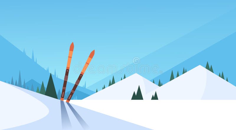 Fondo della montagna di Ski In Snow Winter Sport