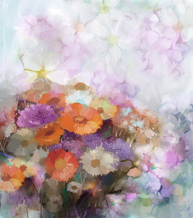 Fondo della pittura a olio del fiore royalty illustrazione gratis Fondo della pittura a olio del fiore royalty illustrazione gratis