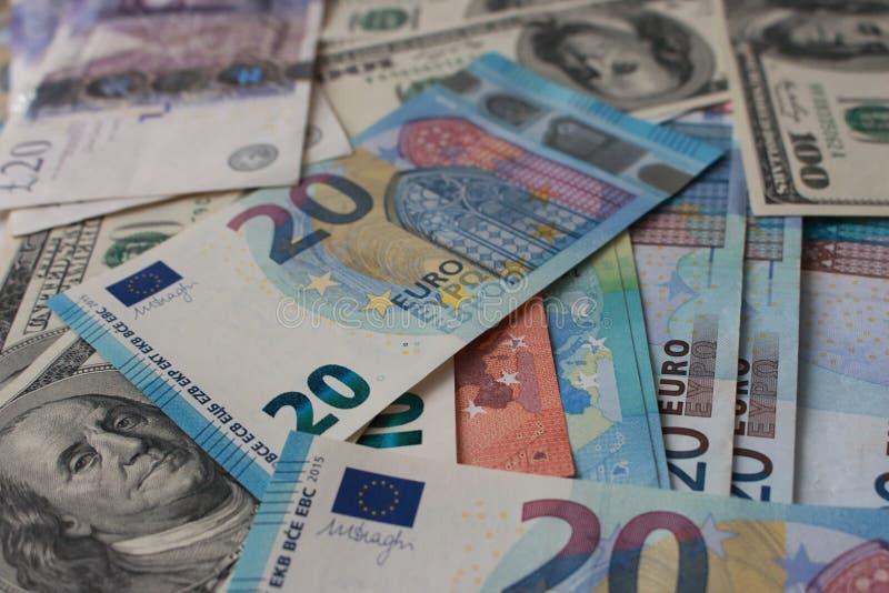 Fondo delle banconote Soldi del fondo differente delle contee Dollari, sterline e banconote dell'euro Affare e concetto commercia
