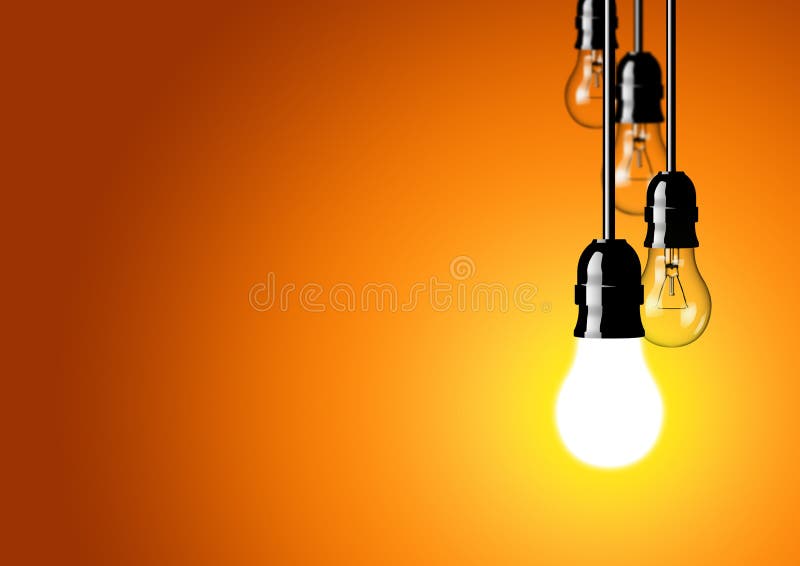 Incandescent light bulbs background for idea, innovation and motivation theme. Incandescent light bulbs background for idea, innovation and motivation theme