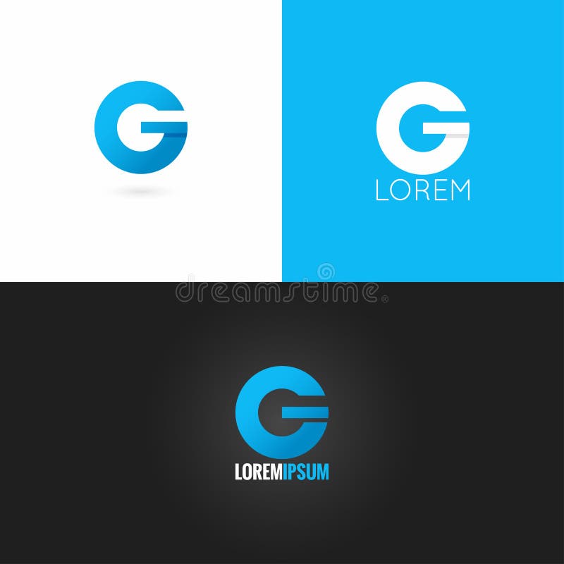 Fondo determinado del icono del diseño del logotipo de G de la letra stock de ilustración Fondo determinado del icono del diseño del logotipo de G de la letra stock de ilustración