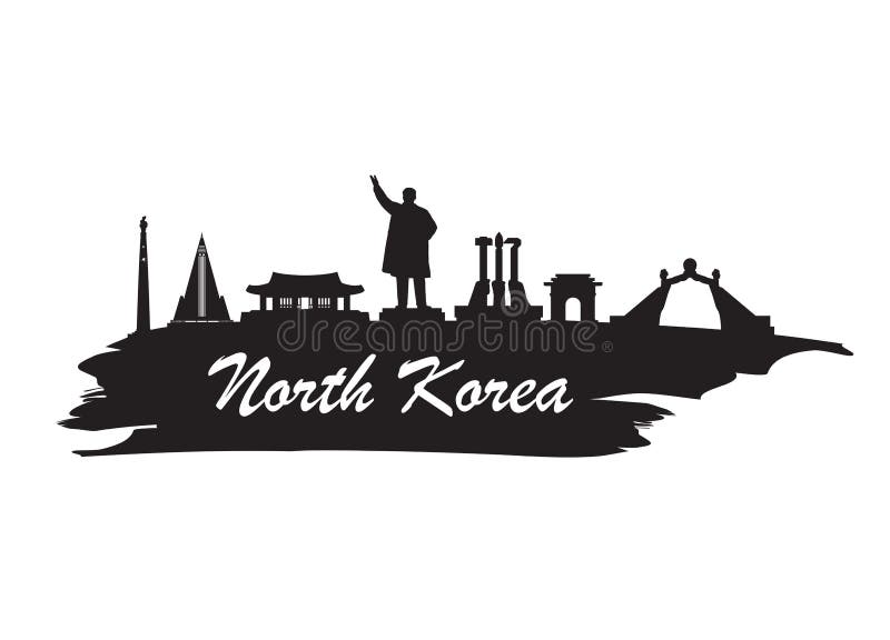 Fondo di carta globale di viaggio e di viaggio del punto di riferimento della Corea del Nord royalty illustrazione gratis