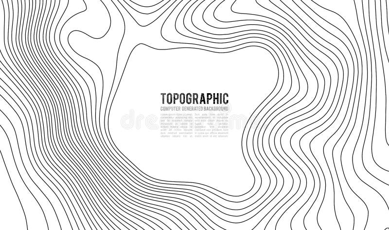 Fondo di contorno della mappa topografica Mappa di Topo con l'elevazione Vettore della mappa di contorno Griglia geografica della