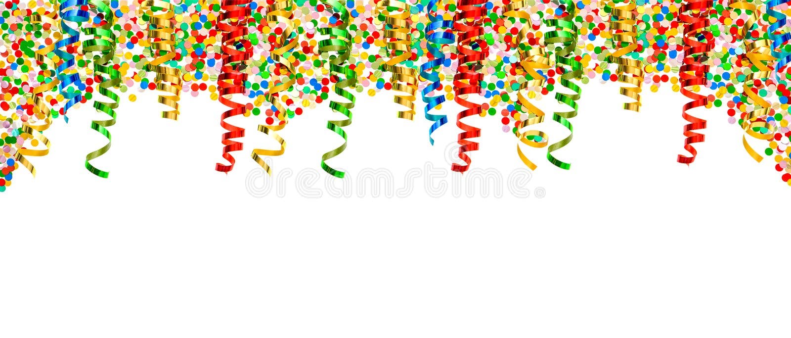 Fondo di feste dei coriandoli della serpentina del confine della decorazione del partito Fondo di feste dei coriandoli della serpentina del confine della decorazione del partito