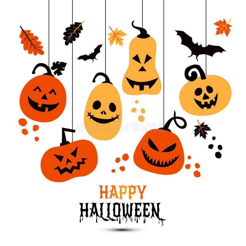 Fondo di Halloween delle zucche allegre di colori Illustrazione di vettore royalty illustrazione gratis Fondo di Halloween delle zucche allegre di colori Illustrazione di vettore royalty illustrazione gratis