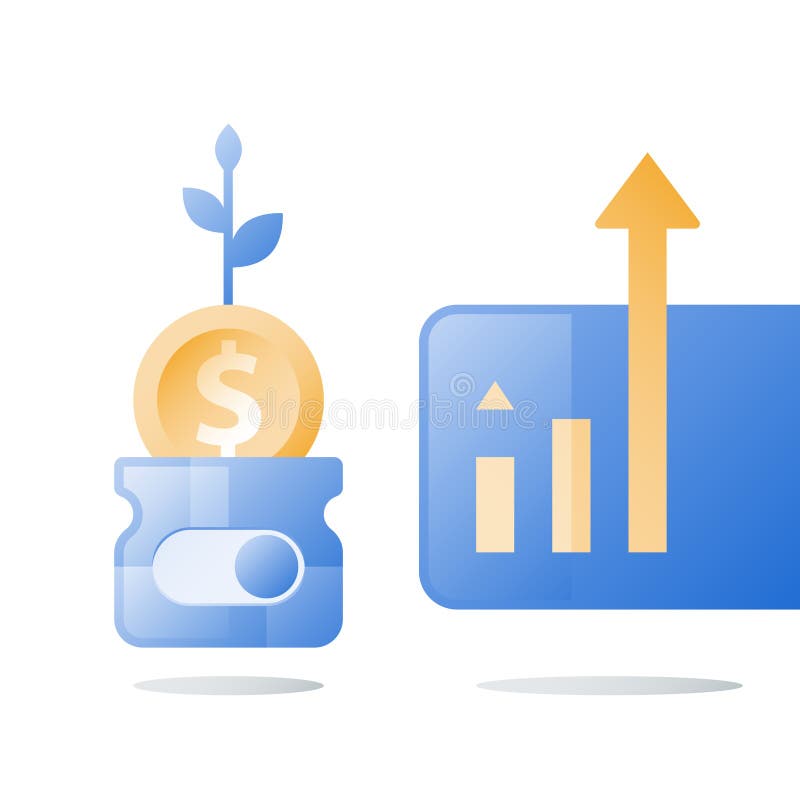 Fondo di investimento, soluzione finanziaria, fornente soldi, prestito di contanti, crescita del capitale, aumento del reddito, g illustrazione vettoriale Fondo di investimento, soluzione finanziaria, fornente soldi, prestito di contanti, crescita del capitale, aumento del reddito, g illustrazione vettoriale