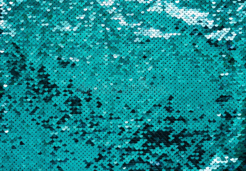 Fondo di lusso fatto degli zecchini del turchese Struttura brillante del tessuto immagine stock libera da diritti Fondo di lusso fatto degli zecchini del turchese Struttura brillante del tessuto immagine stock libera da diritti