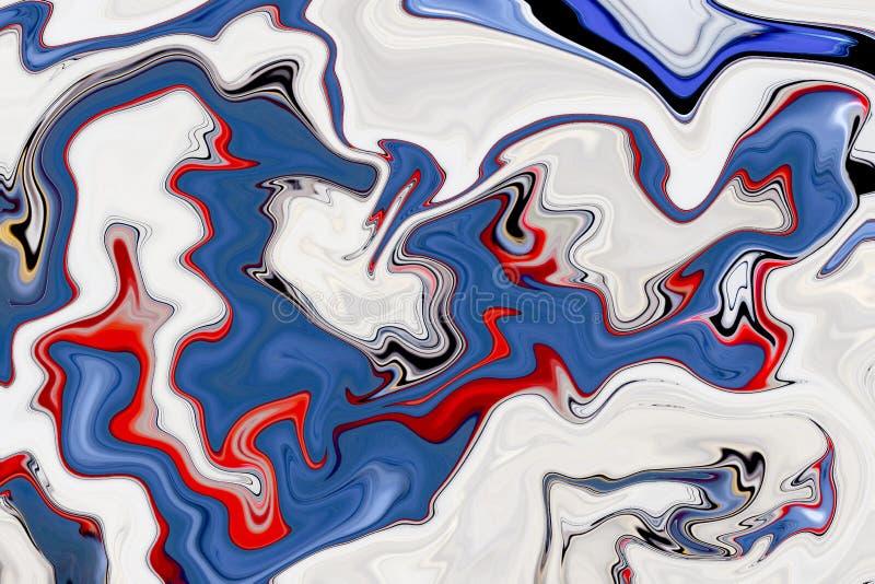 Fondo di marmorizzazione della pittura del liquido Blu, rosso e bianco immagine stock Fondo di marmorizzazione della pittura del liquido Blu, rosso e bianco immagine stock