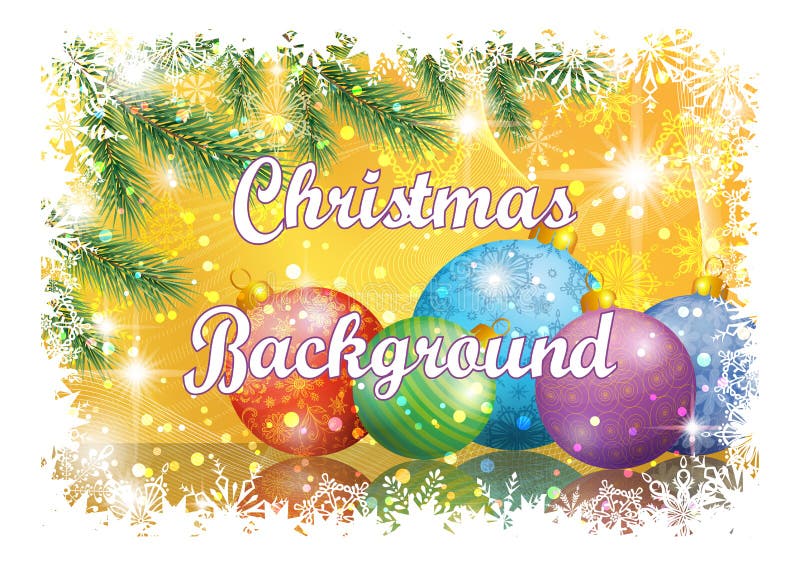 Fondo di Natale con abete e le palle royalty illustrazione gratis Fondo di Natale con abete e le palle royalty illustrazione gratis