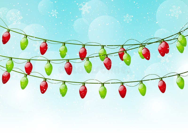 Xmas light bulbs on blue sky background. Xmas light bulbs on blue sky background