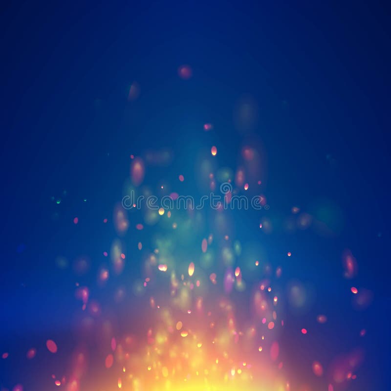 Fondo di natale di vettore della fiamma con le particelle delle scintille Fiammata variopinta del fuoco che scintilla Fiammata ma illustrazione di stock