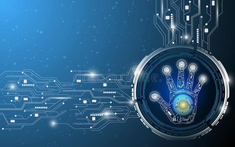Fondo di progettazione dell'estratto di tecnologia della mano di Digital illustrazione di stock