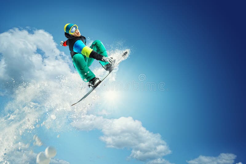 Fondo di sport Snowboarder estremo fotografia stock Fondo di sport Snowboarder estremo fotografia stock