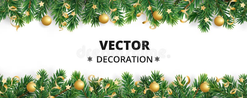 Fondo di vacanza invernale Bordo con le filiali dell'albero di Natale Ghirlanda, struttura con le bagattelle d'attaccatura, fiamm royalty illustrazione gratis Fondo di vacanza invernale Bordo con le filiali dell'albero di Natale Ghirlanda, struttura con le bagattelle d'attaccatura, fiamm royalty illustrazione gratis