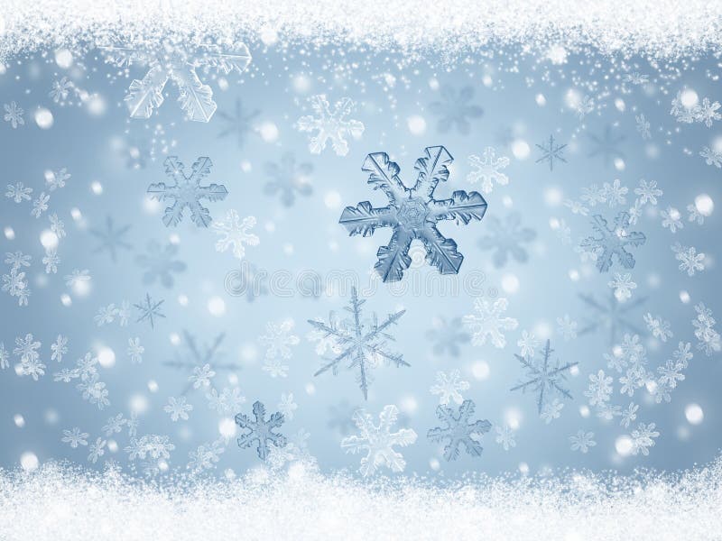 Fondo di vacanza invernale di Natale con i fiocchi di neve e la struttura congelata della neve