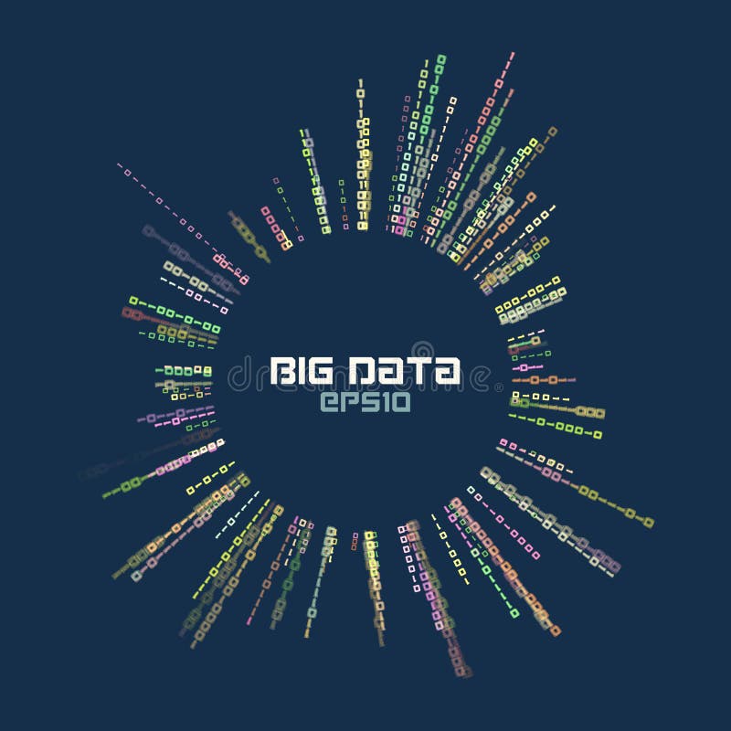 Fondo di vettore dell'estratto di bigdata del cerchio Colonne di Digital di informazioni Grande concetto di dati illustrazione di stock Fondo di vettore dell'estratto di bigdata del cerchio Colonne di Digital di informazioni Grande concetto di dati illustrazione di stock