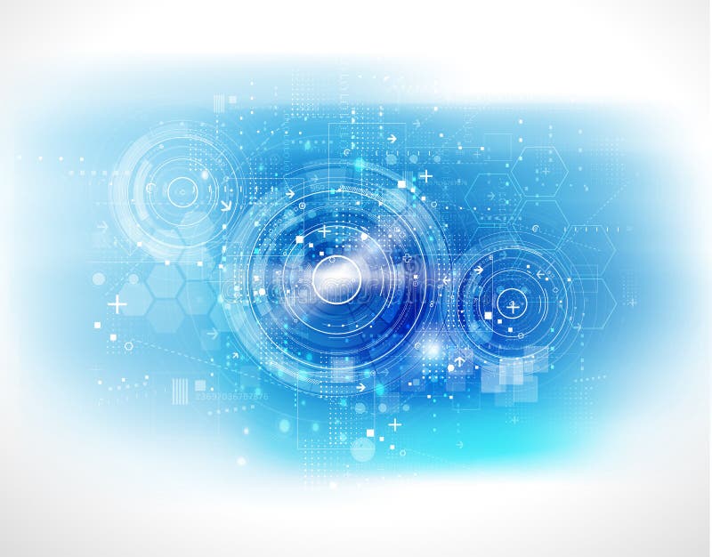 Fondo digitale futuristico di tecnologia, illustrazione illustrazione vettoriale
