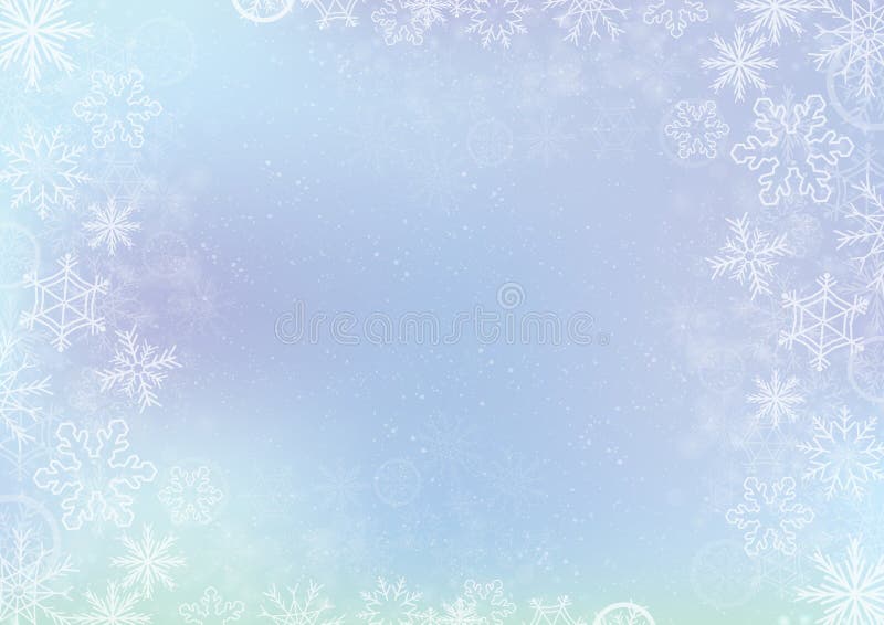 Fondo elegante blu di inverno con il confine del fiocco di neve
