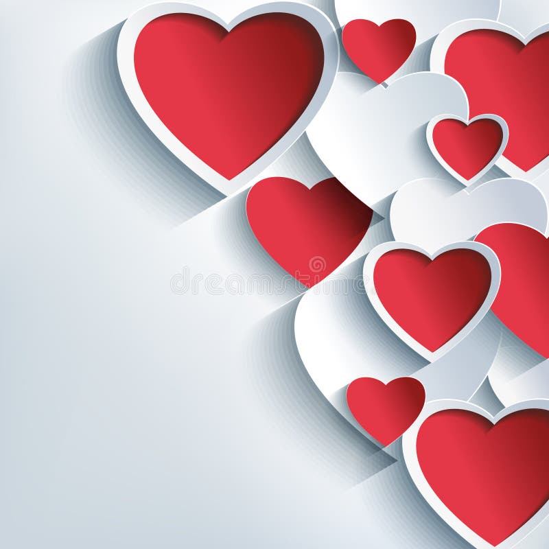 Fondo elegante del día de tarjetas del día de San Valentín con 3d rojo y ilustración del vector Fondo elegante del día de tarjetas del día de San Valentín con 3d rojo y ilustración del vector