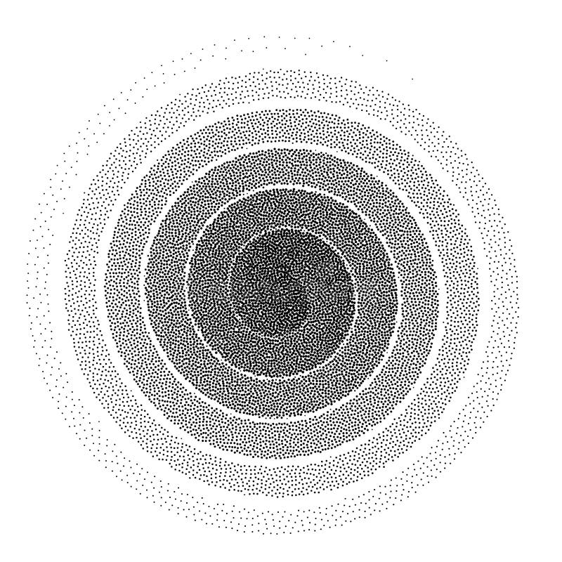 Fondo espiral abstracto Modelo de puntos de semitono blanco y negro del stipple ilustración del vector Fondo espiral abstracto Modelo de puntos de semitono blanco y negro del stipple ilustración del vector