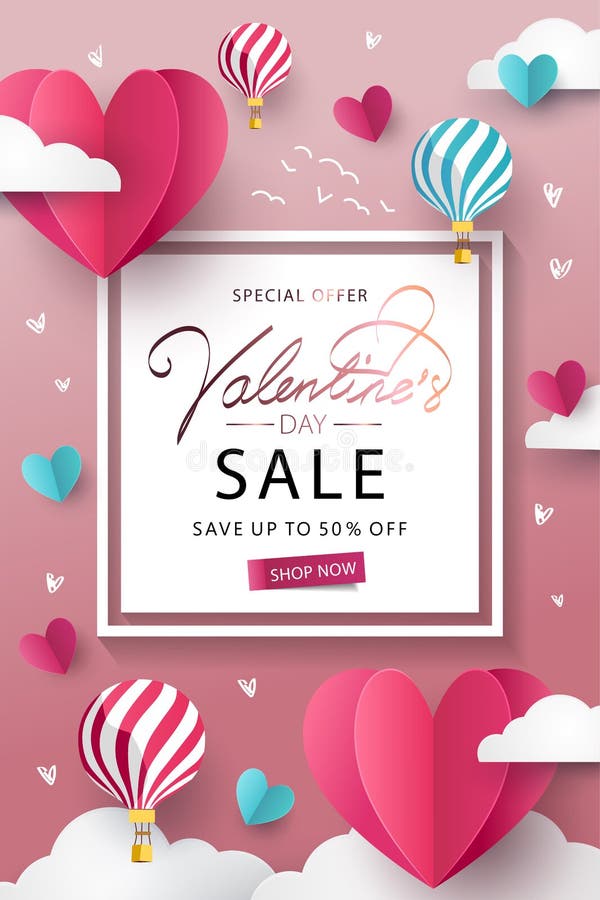 Fondo felice di vendita di San Valentino Progettazione dell'insegna, del manifesto o dell'aletta di filatoio con i cuori di origa illustrazione di stock Fondo felice di vendita di San Valentino Progettazione dell'insegna, del manifesto o dell'aletta di filatoio con i cuori di origa illustrazione di stock