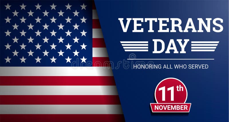 Fondo feliz del concepto del día de veteranos, estilo realista stock de ilustración Fondo feliz del concepto del día de veteranos, estilo realista stock de ilustración