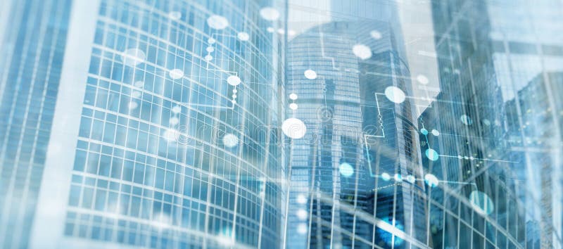 Fondo financiero universal. Línea y puntos. Fondo digital futurista para tecnología de negocios imagen de archivo