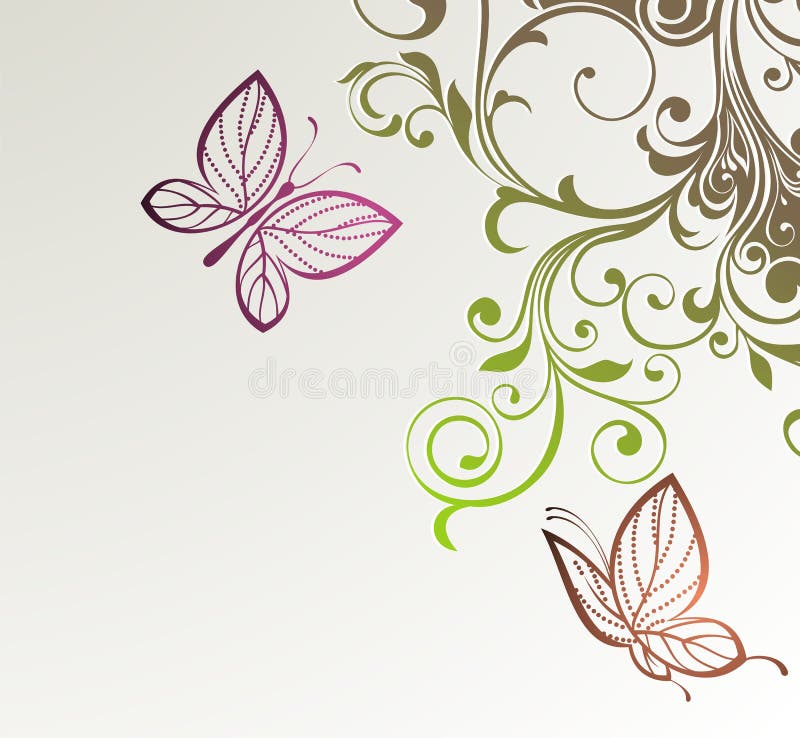 Fondo floral abstracto con las mariposas libre illustration Fondo floral abstracto con las mariposas libre illustration