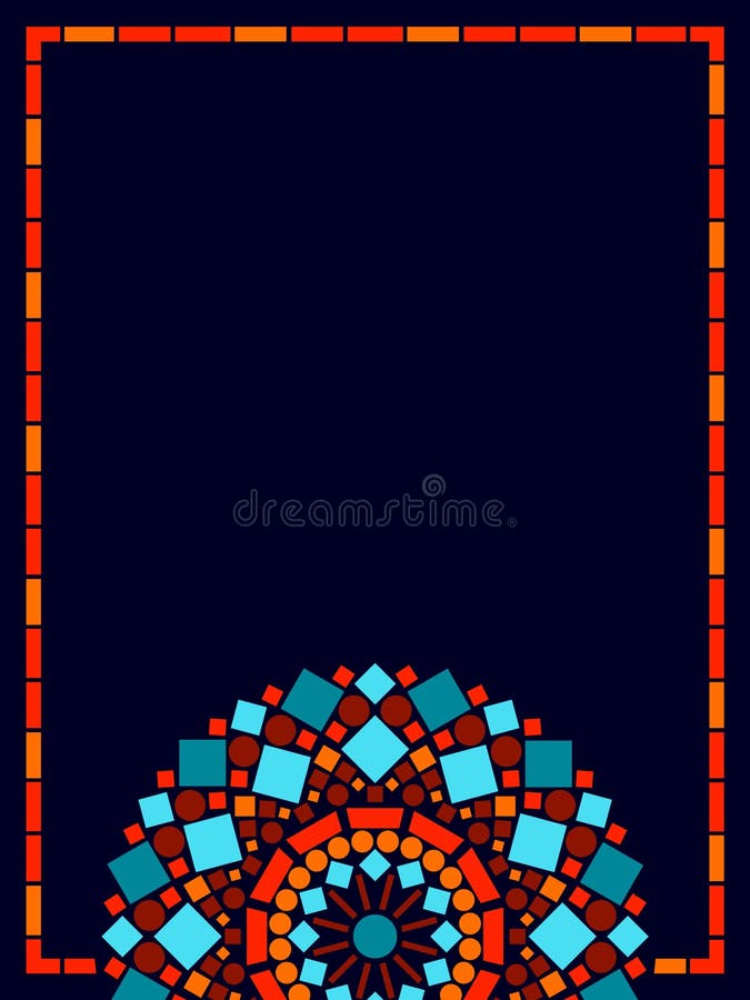 Fondo floral del marco de la mandala del círculo colorido en azul y anaranjado, vector libre illustration Fondo floral del marco de la mandala del círculo colorido en azul y anaranjado, vector libre illustration