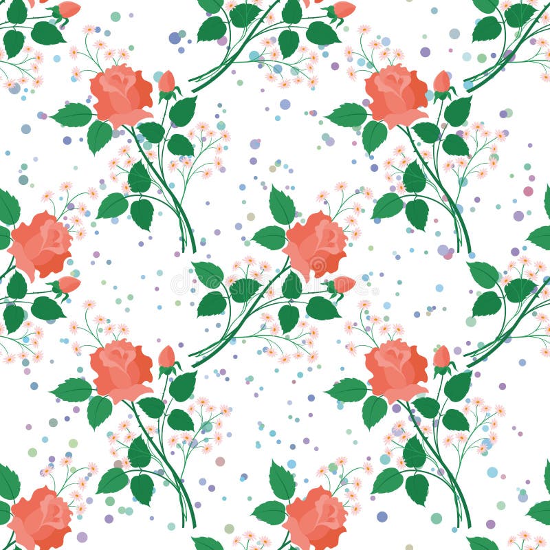 Fondo floral inconsútil, rosas stock de ilustración Fondo floral inconsútil, rosas stock de ilustración