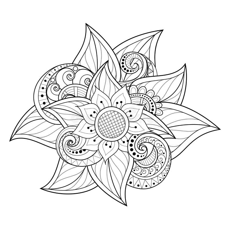 Fondo floral monocromático del vector stock de ilustración Fondo floral monocromático del vector stock de ilustración