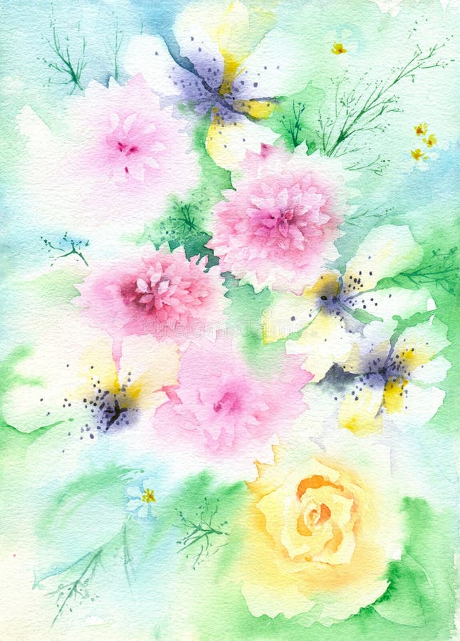 Fondo floral suave de la acuarela ilustración del vector Fondo floral suave de la acuarela ilustración del vector