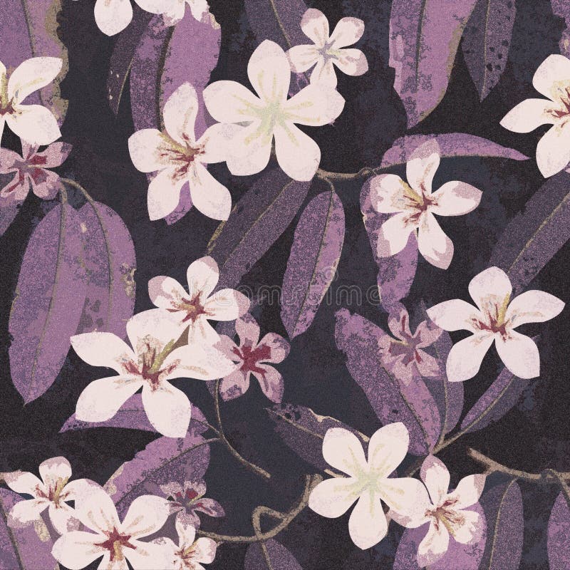 Fondo floreale tropicale del modello del fiore senza cuciture illustrazione di stock Fondo floreale tropicale del modello del fiore senza cuciture illustrazione di stock