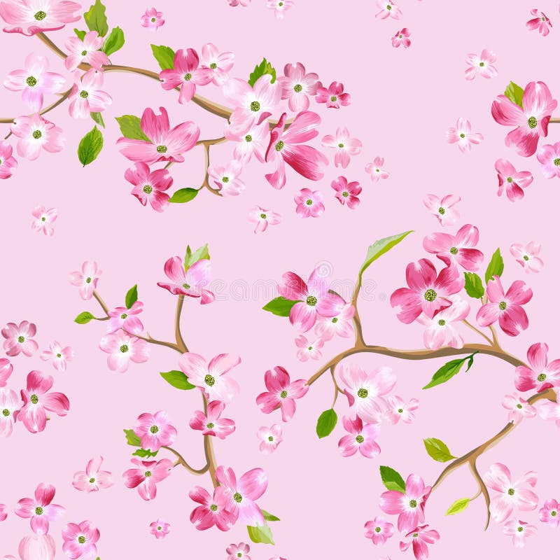 Fondo floreciente del modelo de flores de la primavera Impresión inconsútil de la moda ilustración del vector Fondo floreciente del modelo de flores de la primavera Impresión inconsútil de la moda ilustración del vector