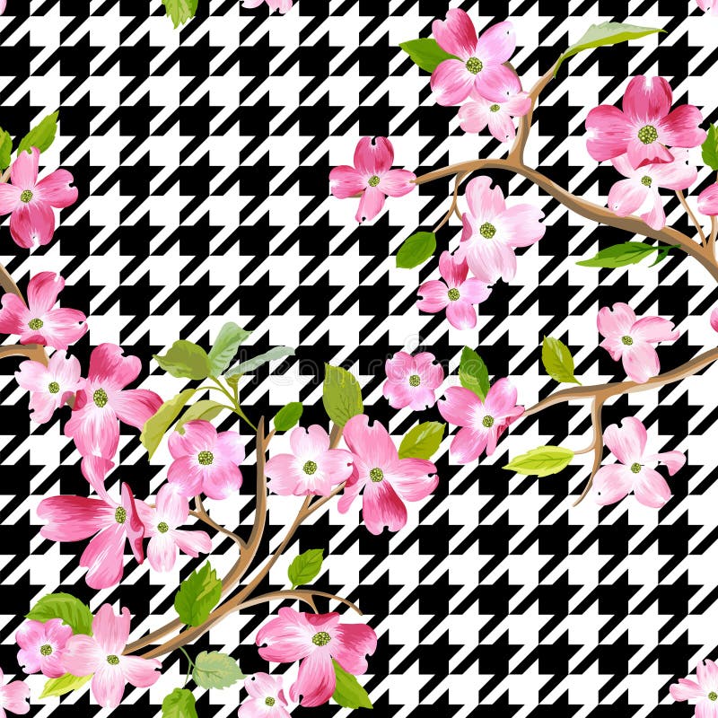 Fondo floreciente del modelo de flores de la primavera Impresión inconsútil de la moda libre illustration Fondo floreciente del modelo de flores de la primavera Impresión inconsútil de la moda libre illustration