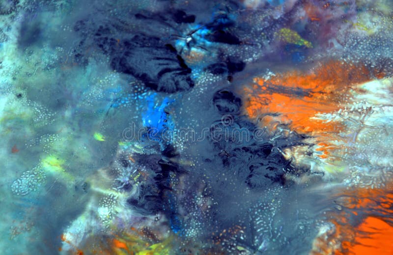 Fondo fumoso blu vivo variopinto, fondo di verniciatura dell'acquerello, colori astratti di verniciatura